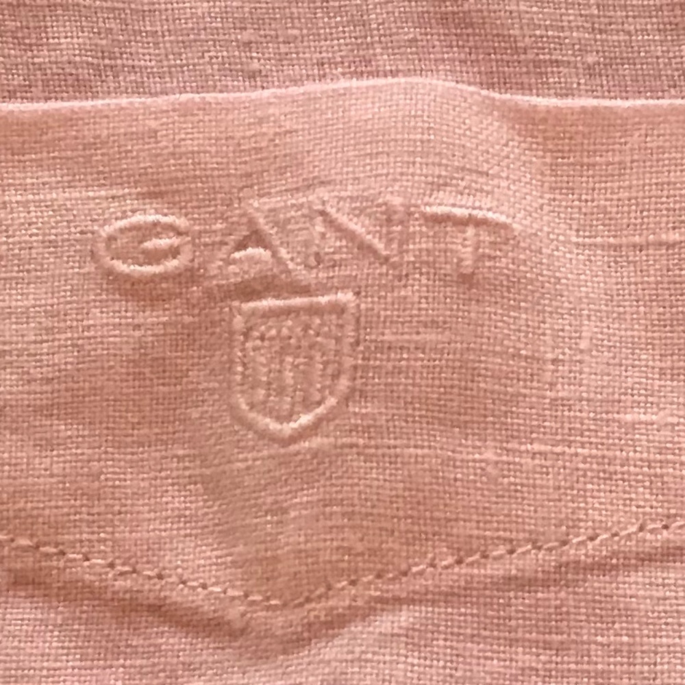 RESORTWEAR🔥 GANT PINK 100% LINEN BUTTON DOWN - Picture 7 of 16